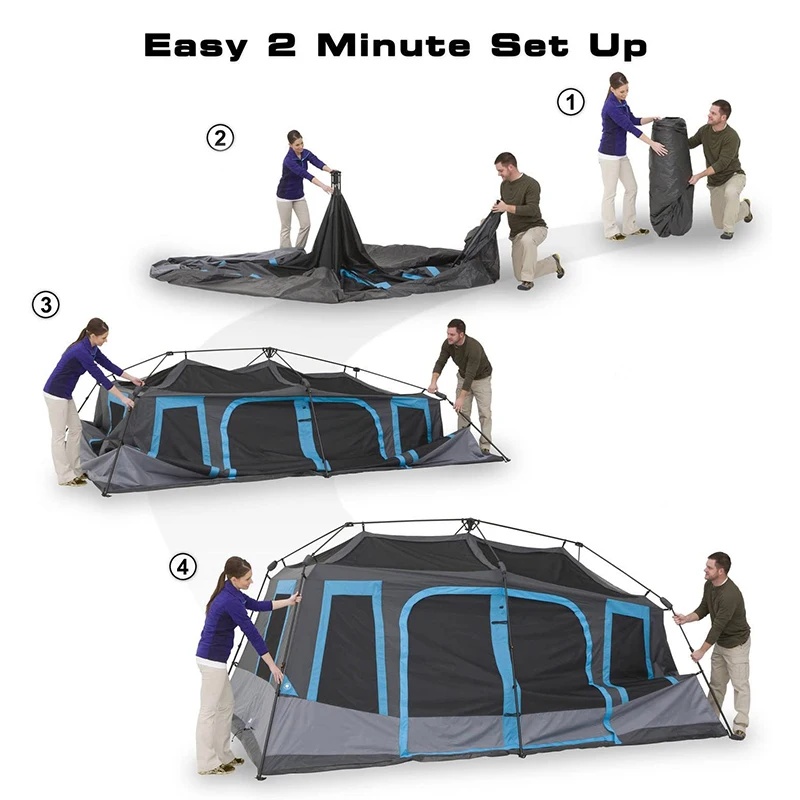 Cheap Price Outdoor 10-Person Dark Rest Instant Cabin Portable Tent Foldable Backpacking Glamping 8 Person Family Tent