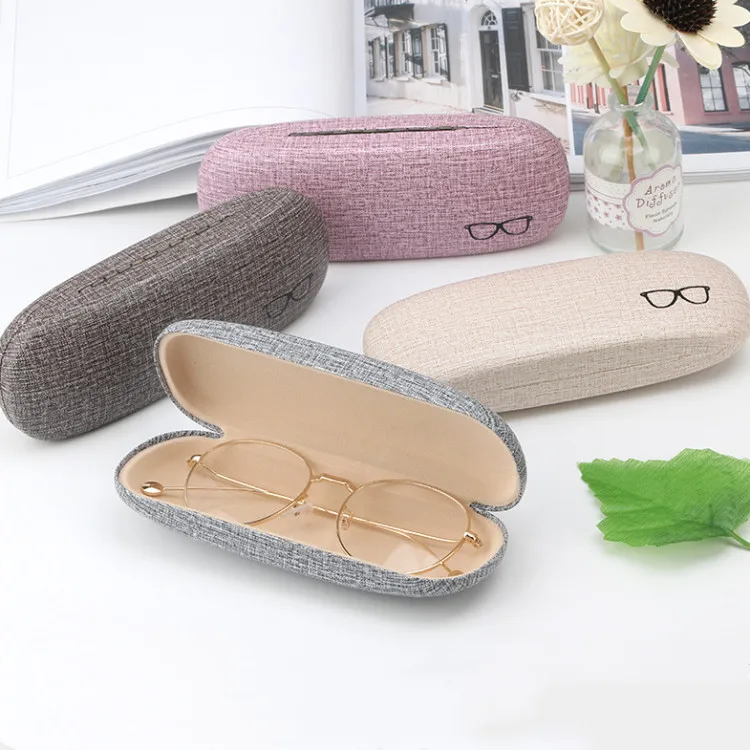 Custom Logo and Colorful Hard Myopia Glasses Sunglasses Eyewear packaging Box Cheap Linen Glasses Case