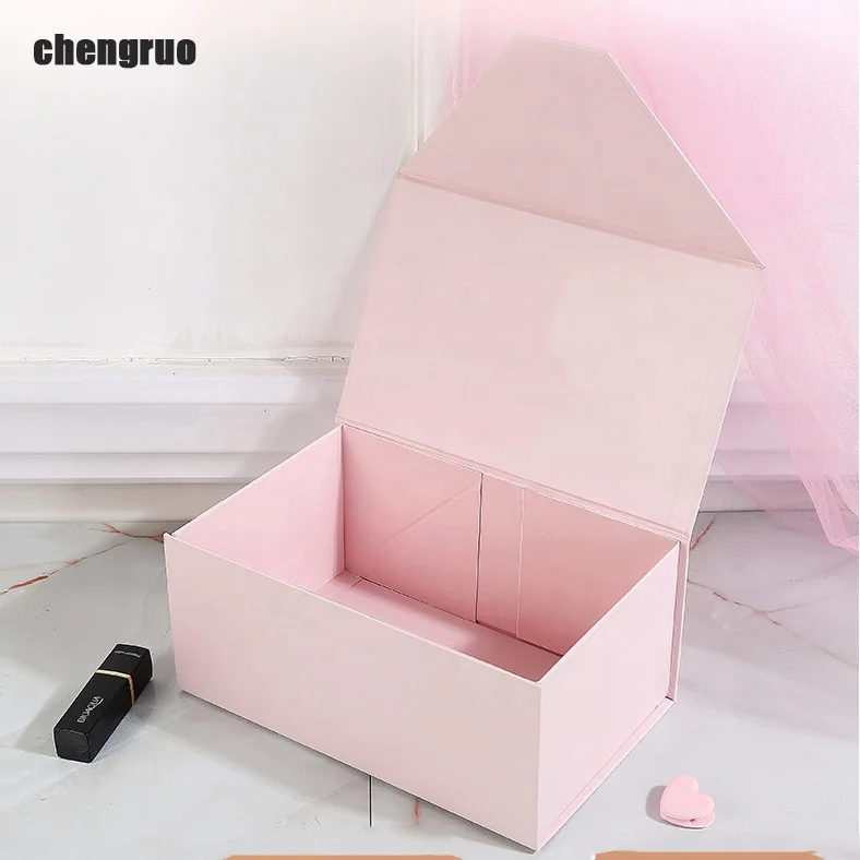 Chengruo Stock Emballage Bolsas Personalizadas Foldable Book Style Magnetic Closure Gift Paper Box Packaging