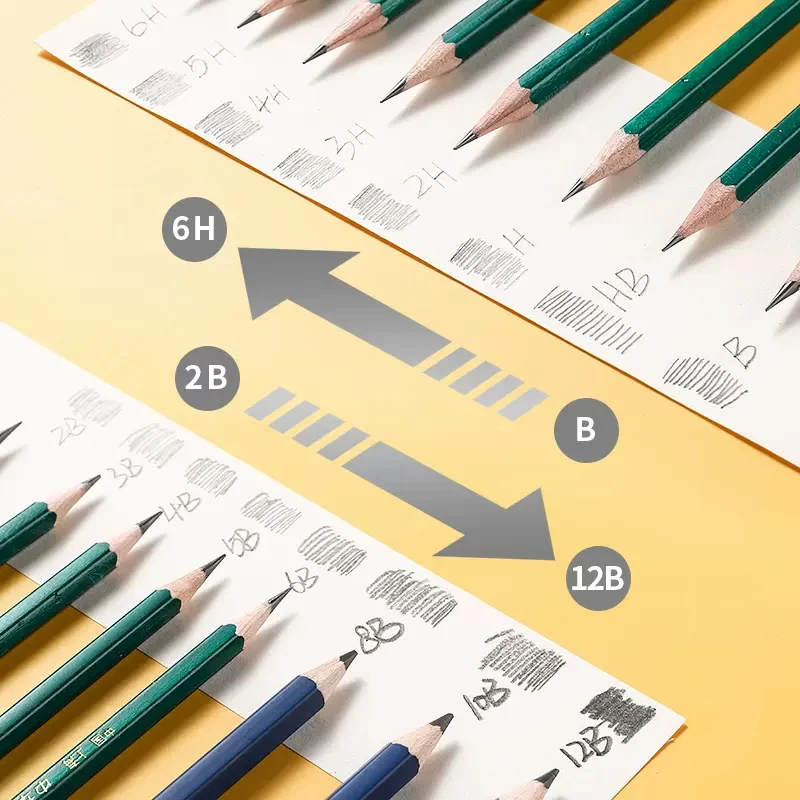 CHUNGHWA 12Pcs/Box Black Drawing Sketch Pencil Wood Drawing Pencil H/2H/3H/4H/5H/6H/HB 2/3/4/5/6/8/10/12B Art Supplies