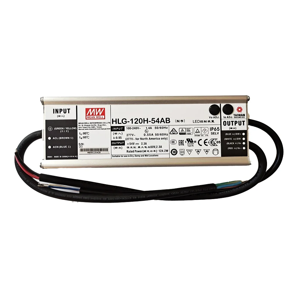 120W Grow Light Led Driver MeanWell hlg120h48ab hlg120h54ab