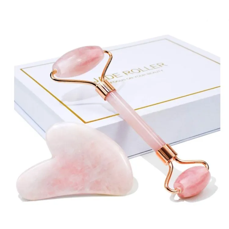 
Rose Quarts Roller Jade Textured Facial Roller 