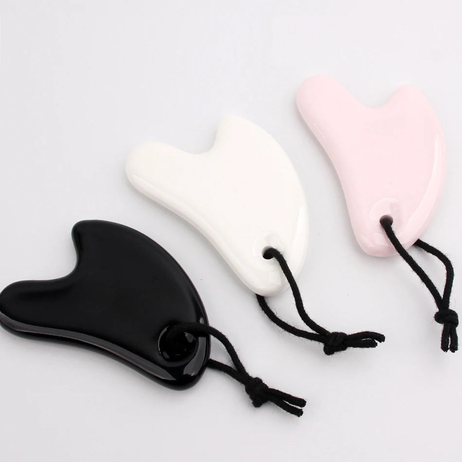 Chinese Traditional Massager cosmetic Board Portable Ceramic Facial Gua Sha Eyes Scraping Massage Tool