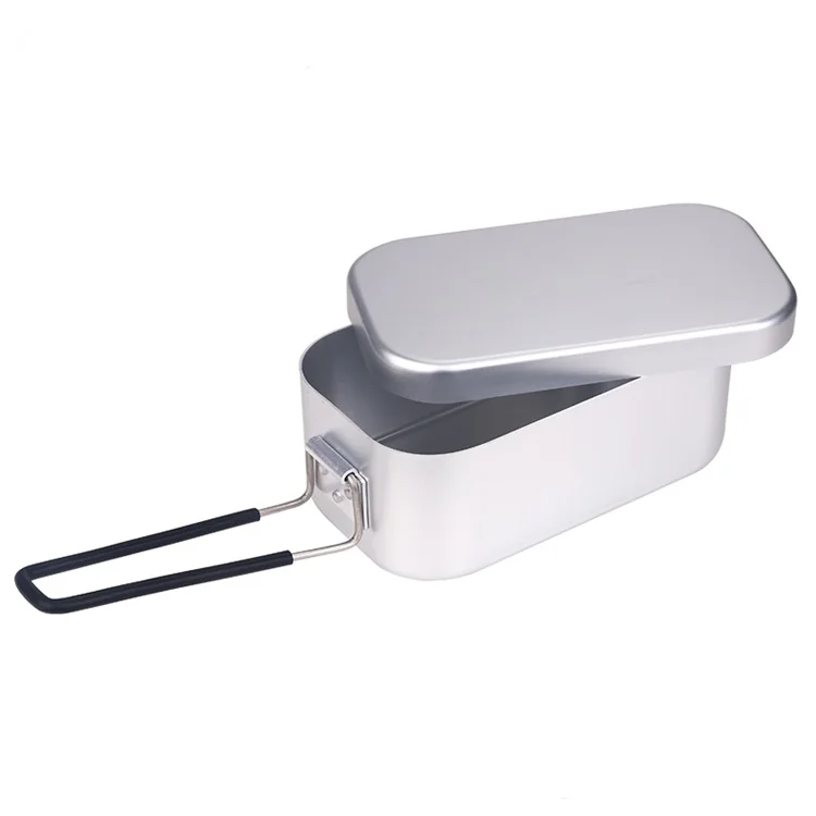 KingGear Outdoor Backpack Aluminum Camping Mess Tin Aluminium Lunch Box With Stainless Steel Handle