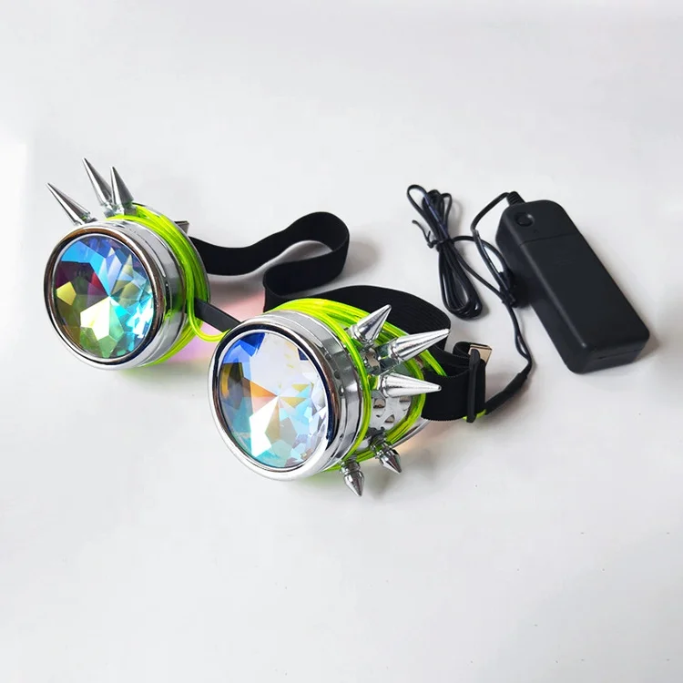 2022 Fashion Colorful Lens Eyewear Glasses Welding Gothic Cosplay Steampunk Kaleidoscope Glasses