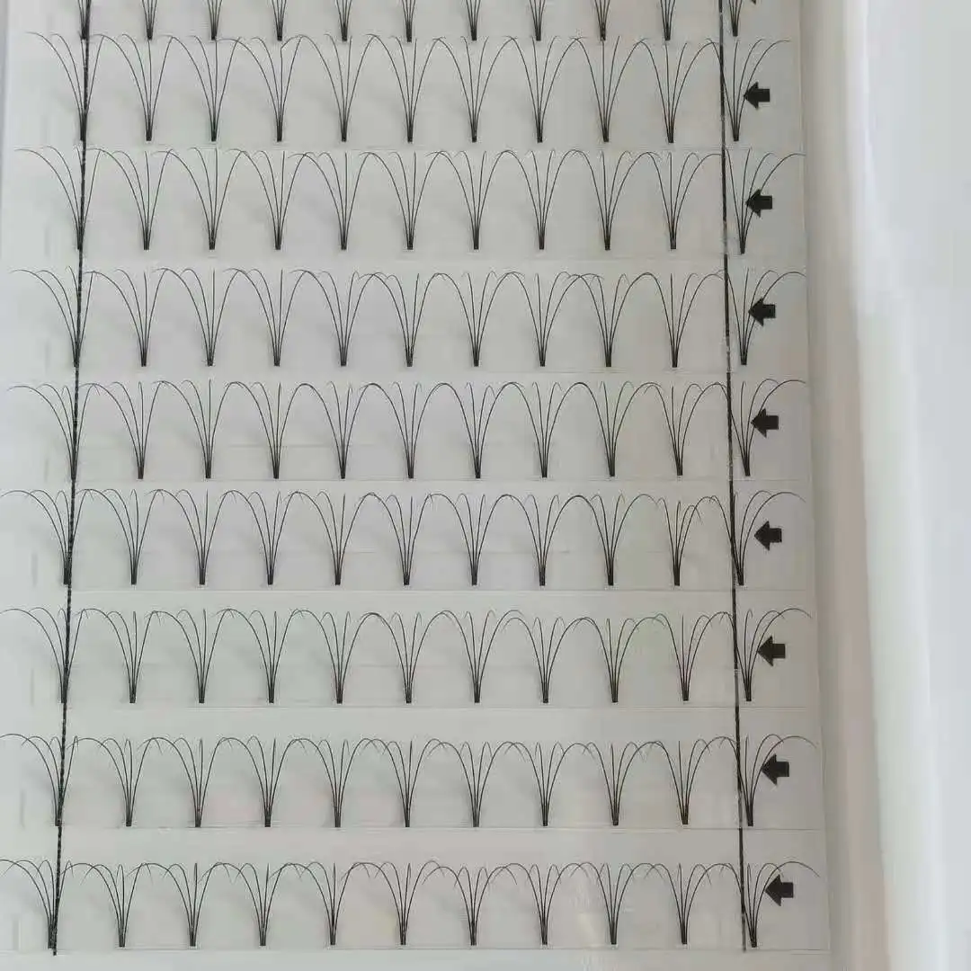 Premade fan 0.07mm heatboned eyelash extensions 5D 4D Short stem pre made fans eyelash extension