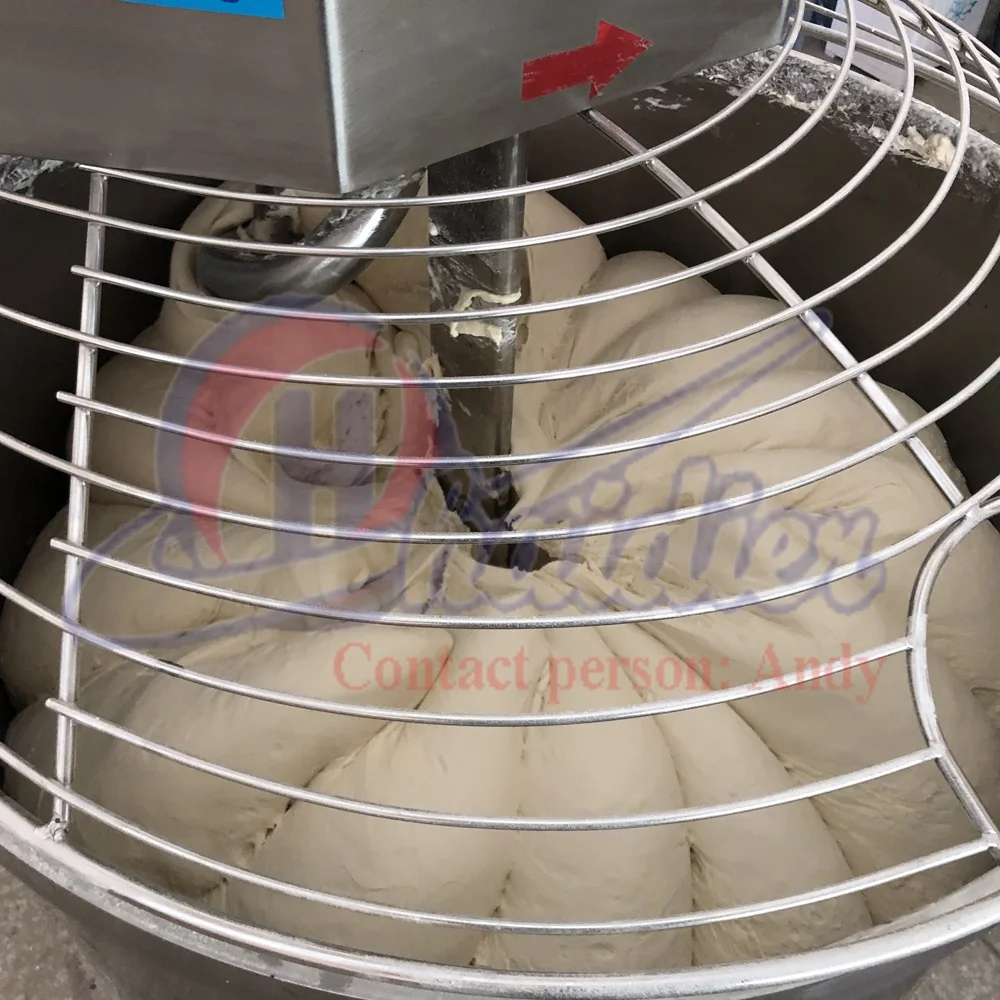 Спиральный миксер для теста Миксер муки со съемной чашей из нержавеющей стали и подъемником