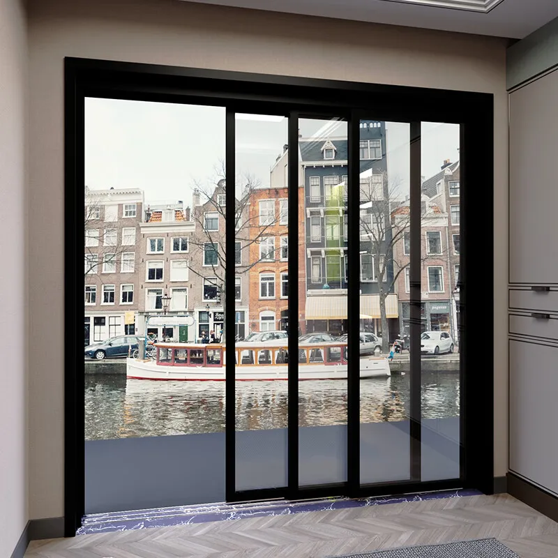 Aluminium Tempered Glass Interior Doors Internal Ultra - slim for Kitchen External Aluminum Sliding Patio Door