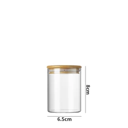 Glass Food Canisters with Bamboo Air-tight Lids Jars for Herbs Spices Sugar Coffee Tea Nuts Grains Flour Pasta Food Containers