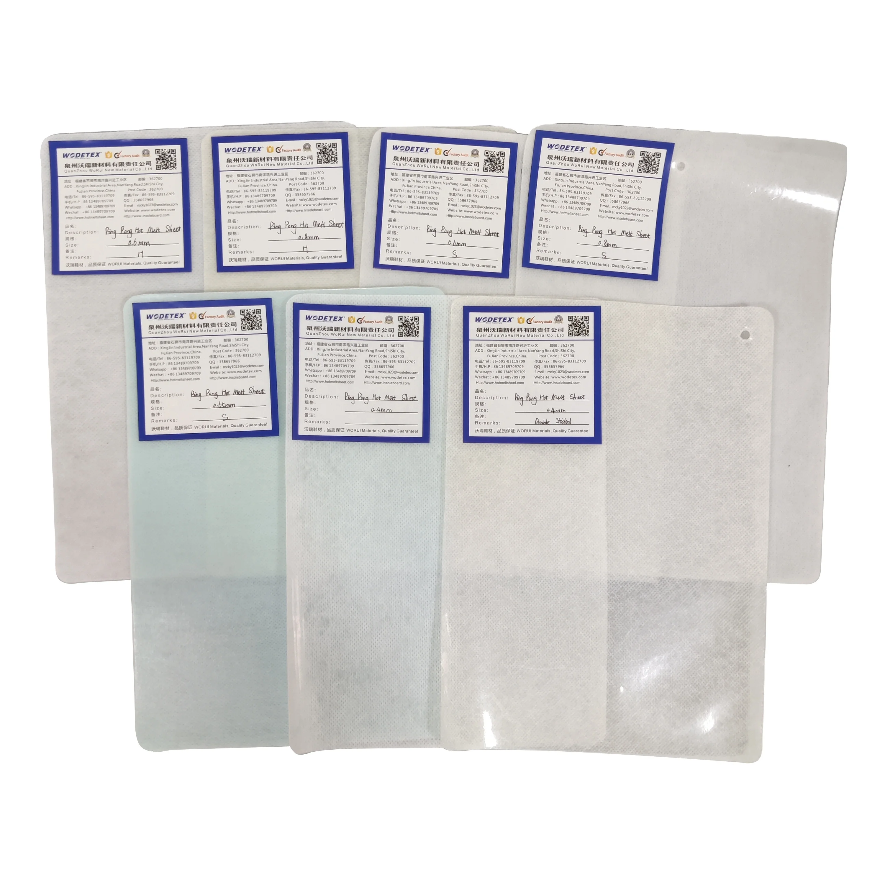 Pingpong Thermoplastic Super thin Sheet for Toe Puff and Counter Shoe materials Stiffener Hot Melt Chemical