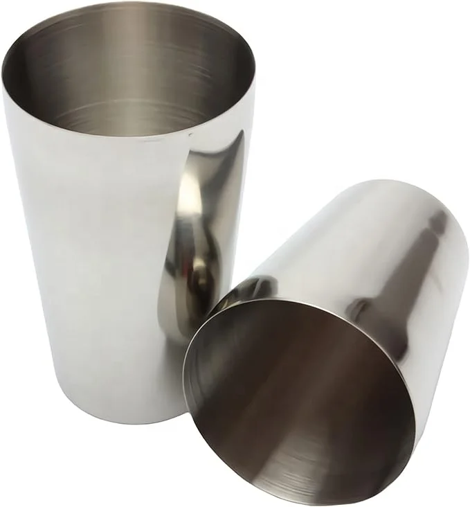 Cocktail Shaker Set Portable 2 -piece 18/8 Bar Shaker Set Silver Stainless Steel Martini Drink Boston Shaker