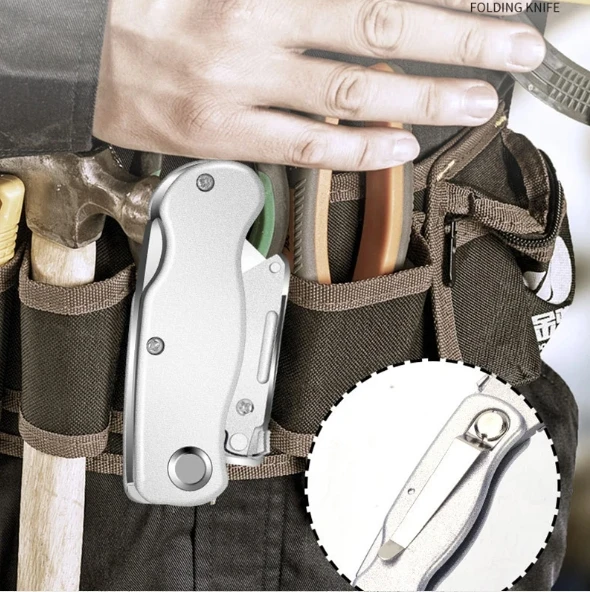 Utility Knife Electrician Retractable Sharp Cut Heavy-duty Folding Knife Aluminum Plastic Handle Blade With Lock Portable Set