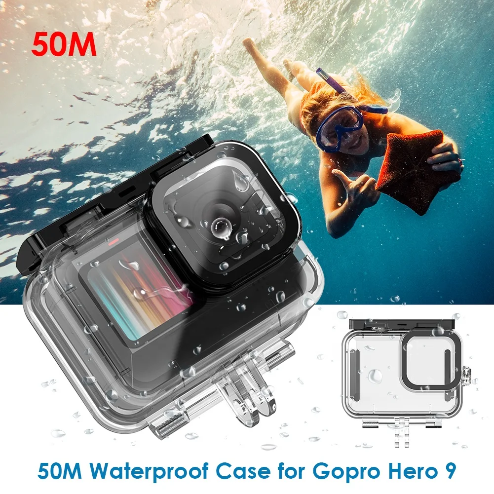  Аксессуары для камеры Go pro Водонепроницаемый чехол 50 м водонепроницаемый корпус go 9