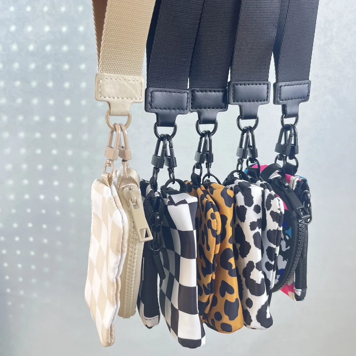 Wholesale 2024 New Dural Pouch Wristlets Portable Key Chain with Coin Bag And Card Holder Mini Double Wrist Bracelet Wallet
