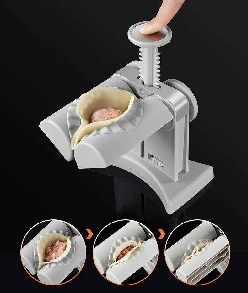 Dumpling Maker Press with Kneading Pad,2 Dough Pressing Tools and Spoon, Quick Dumplings Maker for Home, Kitchen, Restaurant