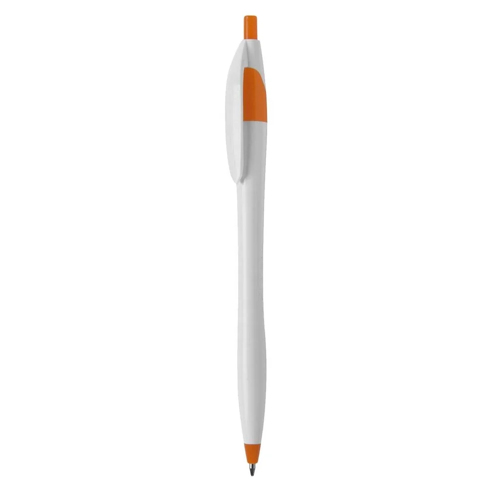 Economical  Popular Slim Stylish Plastic Pen with Contoured Design 1200M Writing Custom Logo Promotional Gift PP131 Oracle White