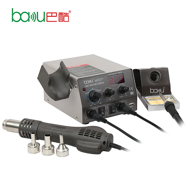factories smd soldering iron hot air rework station blower for wholesales ba-601D+