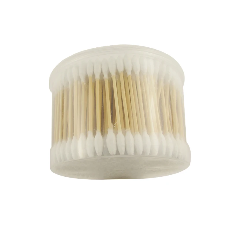 hot selling Long Organic Wooden Stick Thin Cotton Swabs Cleaning Ear Cotton Bud made in China