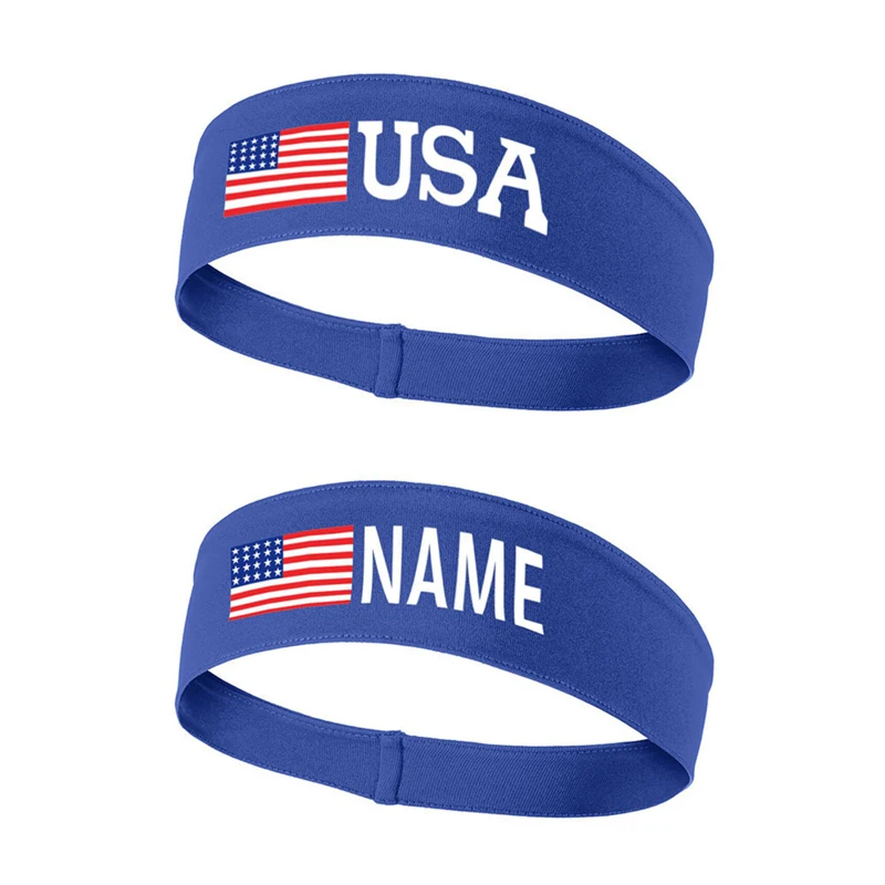Factory Custom American Flag USA Moisture Wicking Headbands for Men and Women Cycling Sweatband