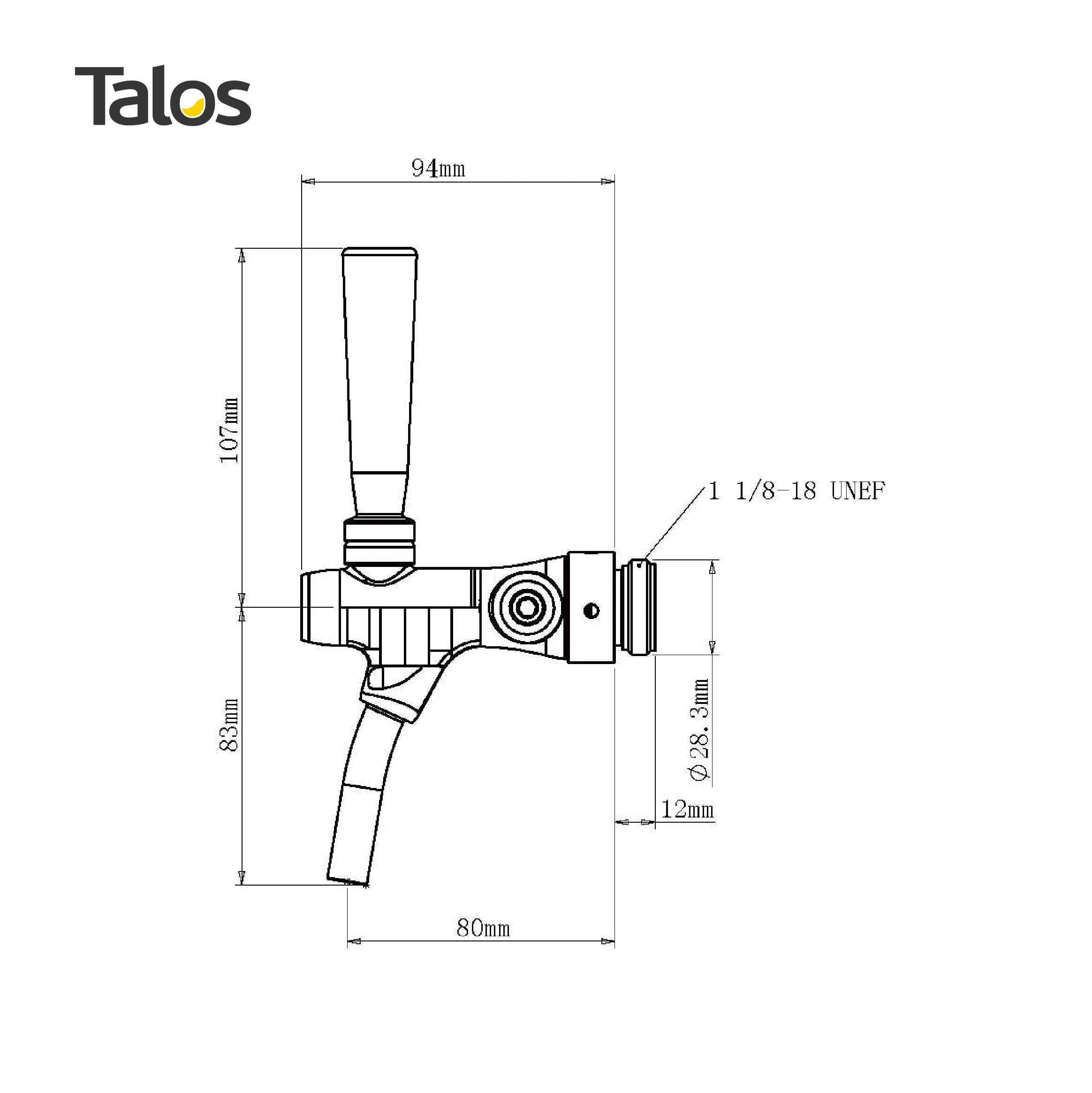 TALOS пивная Колонка жесткий Американский пивной кран 304 SS нержавеющая сталь