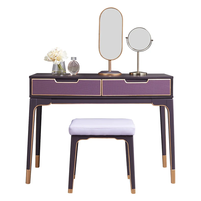 
Wholesale Nordic Bedroom Furniture Dressing Table Chair Set with Mirror And Stool Modern for Home Use 