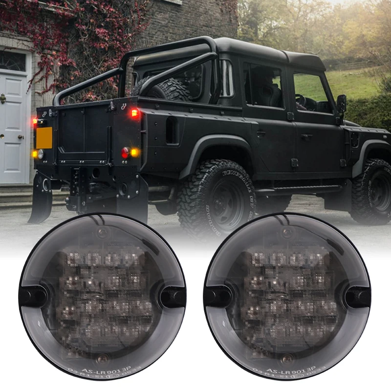 8PCs Smoke For Land Rover 90/110 83-90 Defender 90-16 Led Upgrade Kit Lamp Replace Front Rear Indicator