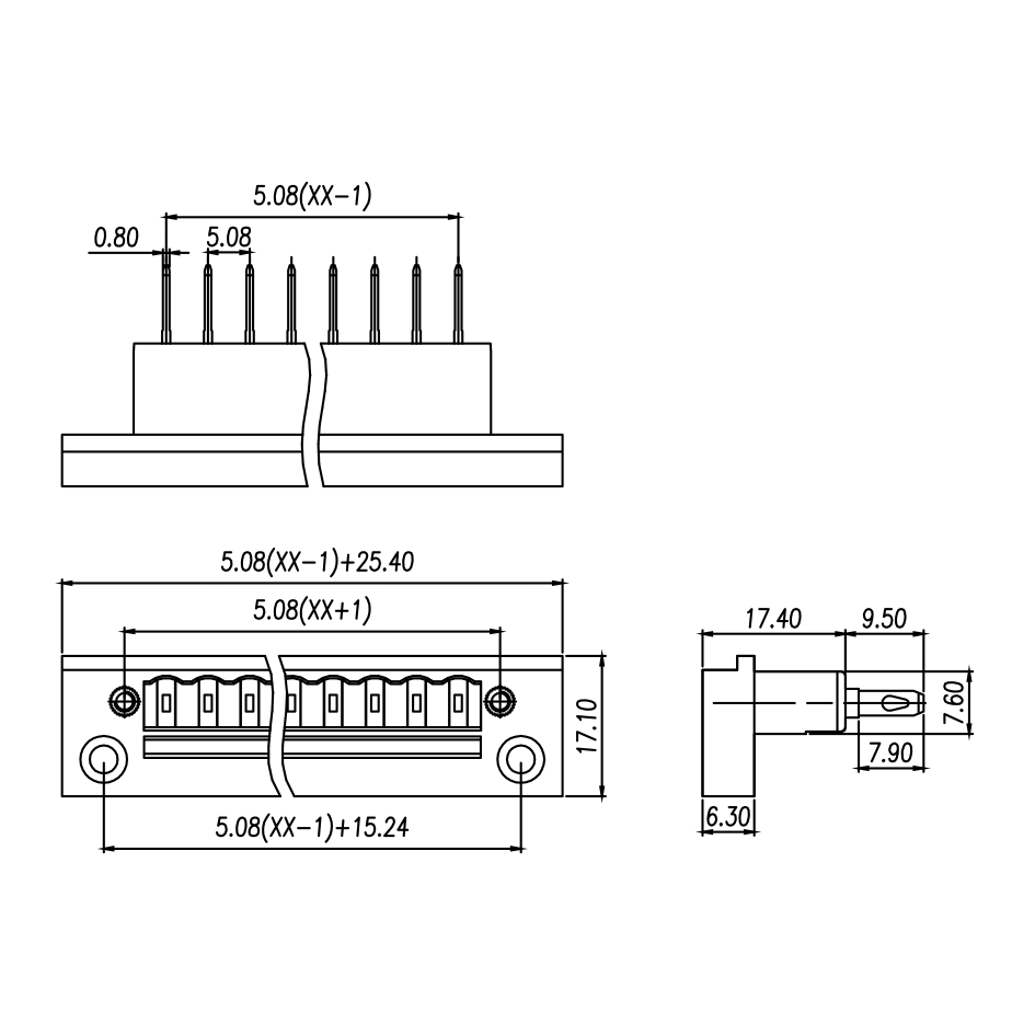 MSTB 2.5  5.08mm pitch through wall terminal block pcb  2CDGB WJ2CDGM KF2EDGWB terminal block conector