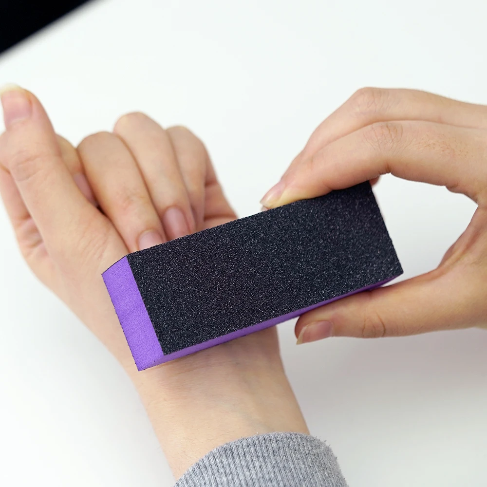 High End Colorful 3 way Nail File Sanding Buffer Block Rubber Nail Buffer for Manicure Pedicure Nail Tools