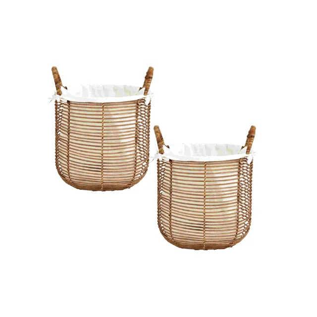 Aditya Large Storage Basket Great Quality Woven Rattan and Wood Natural Brown for Baby Use and Picnics Wholesale Price