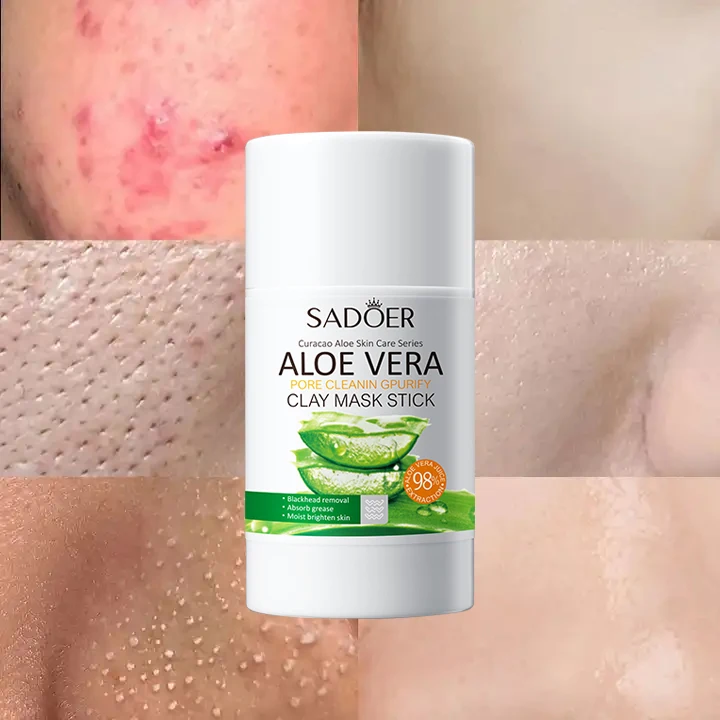 ODM SADOER Facial Mask Stick Deep Cleaning Blackhead Acne Oil Control Hydrating Face Mask Beauty Product ALOE VERA Solid Crystal