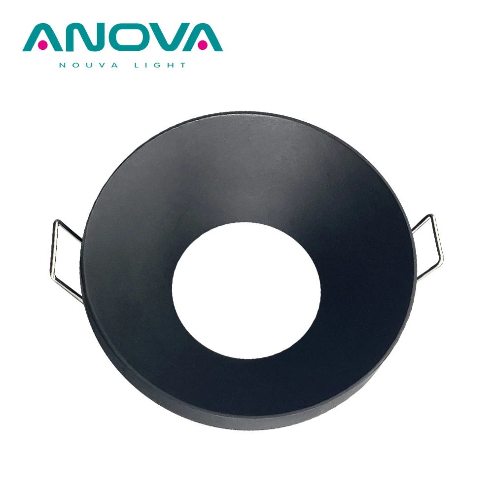 Fixed GU10 downlight frame black anti glare ceiling semi-mounted downlight housing