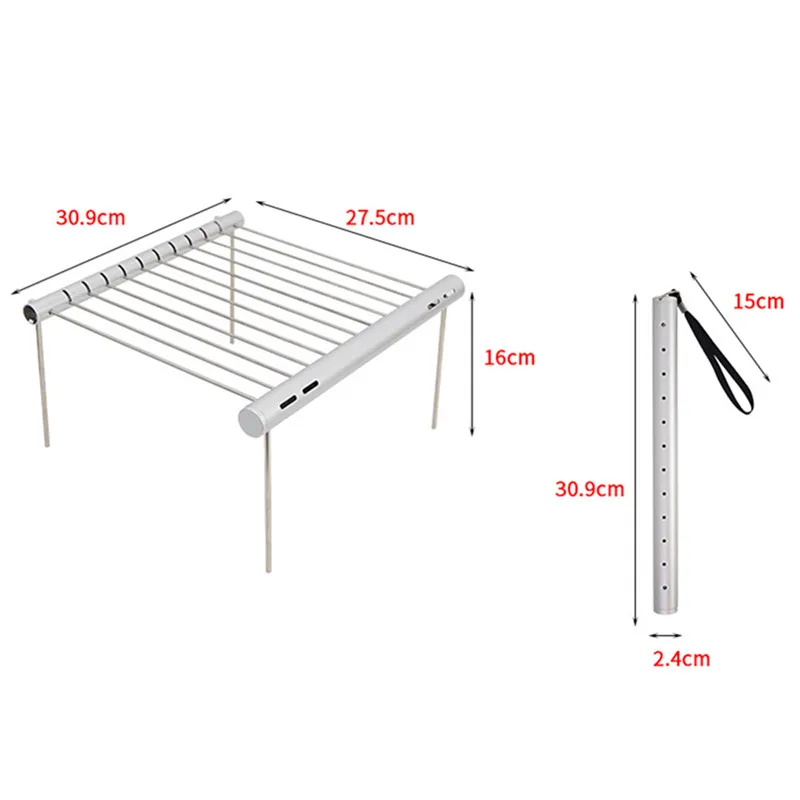Outdoor camping picnic party barbecue Stainless Steel+Aluminum Folding Mini BBQ Grill