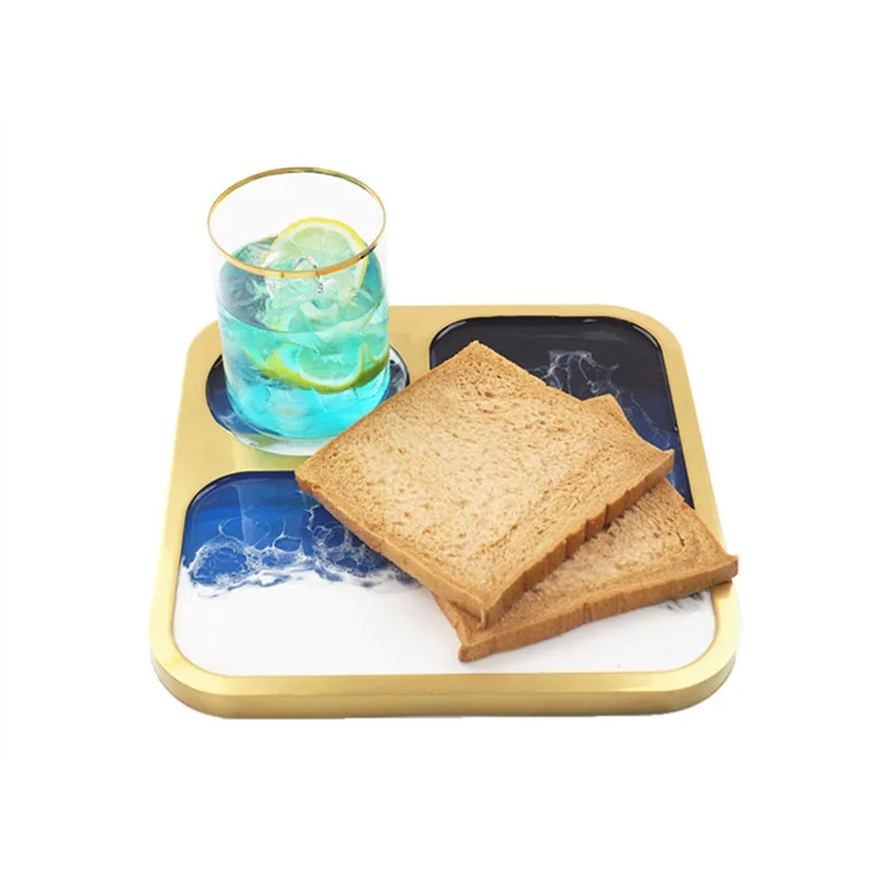 Creative Irregular Tray Ocean Landscape Coaster Resin Silicon Terrace Mold DIY Drip Rubber Crystal Epoxy Custom Resin Plate Mold