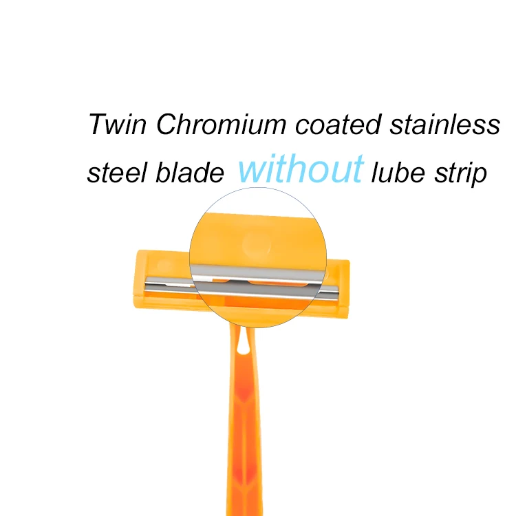 HW-B219G Haowell  twin 2 blade disposable  razor no lube hotel shaving razors 24pcs pack OEM