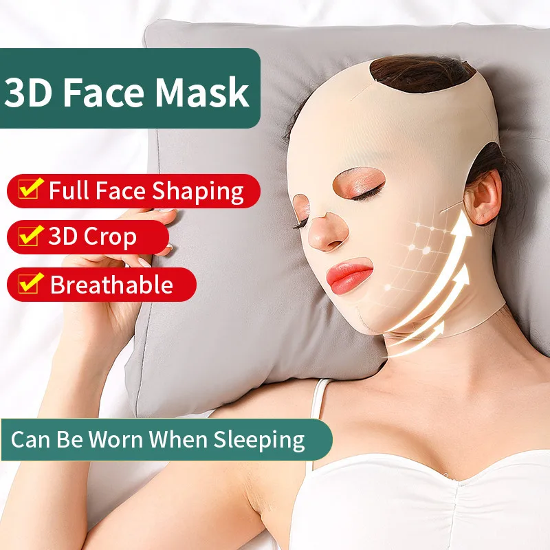 3D Reusable Breathable Beauty Women Anti Wrinkle Slimming Bandage V Shaper Full Face Lift Sleeping Mask
