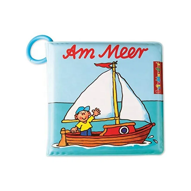 Round plastic Eva learning vinyl educational soft brand new baby bath books plastic coated