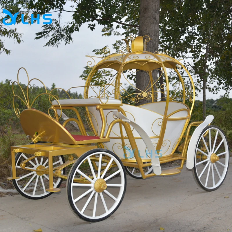 Hot sale decorative cinderella wedding carriage sightseeing horse cart  manufacturer wedding pumpkin horse carriage for sale