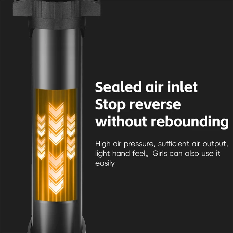 WEST BIKING High Pressure Bike Bicycle Air Pump With Pressure Gauge Household Portable Mountain Stand Bicycle Pump