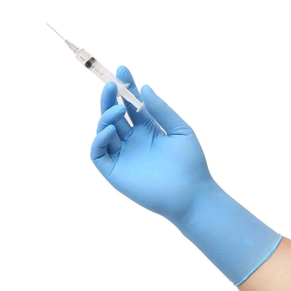Disposable Blue Nitrile Gloves With Logo China Manufacturer Free Powder Dental Examination Gloves