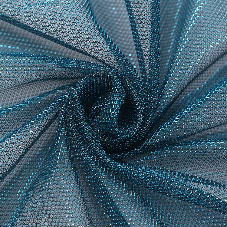 100% polyester Diamond shiny moonlight tulle mesh fabric for fashion clothes garment material manufacturer Wholesale