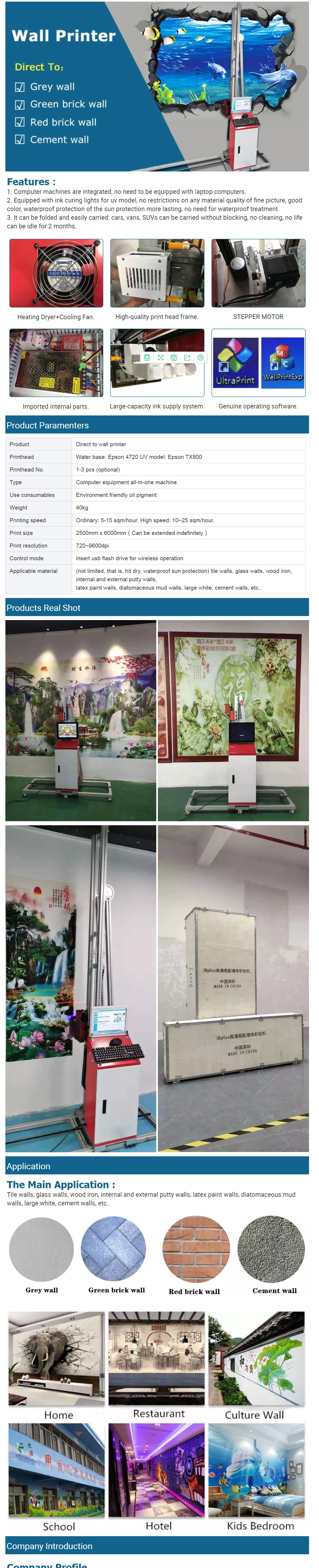 3D 5D photo Wall Printing Machine uv ink print on no water absorption perfect laser Highly resolution automatic Wall Printer