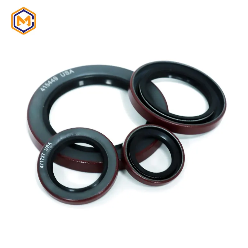 Double-Lip Hydraulic TA Spring Oil Seals Various Materials Including NBR FKM Silicone Steel Anti-Dust Skeleton Pump Shaft Seal