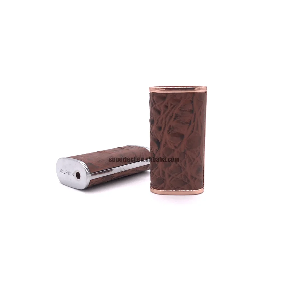 Wholesales custom leather designer metal lighter case mini criket lighter holder sleeve