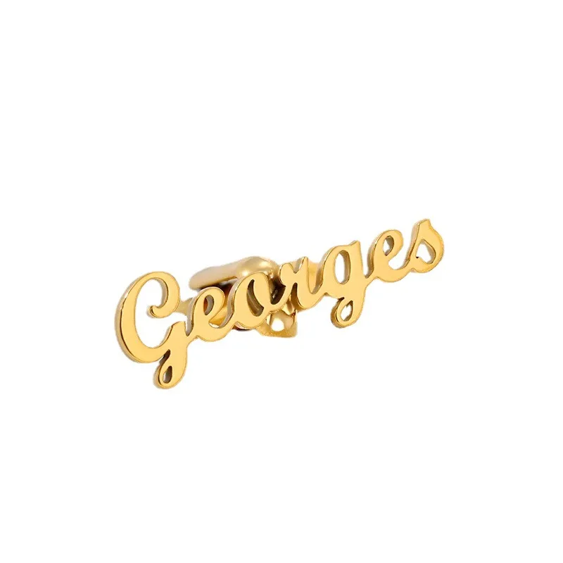 Drop Shipping Personalized Custom Logo Full Name Brand Cufflinks Stainless Steel Women Initials Cuff Links Buttons Accessories