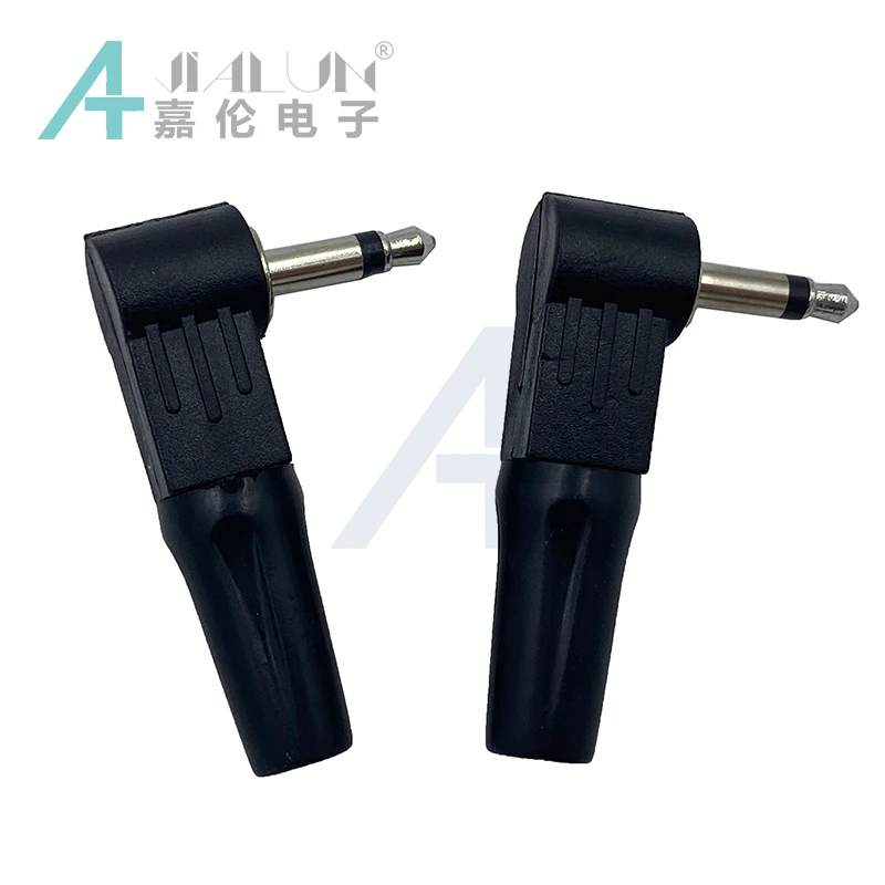 3.5mm Mono Plug Right Angle 90 Degree Solder Mono 2-Pole Plug Connector