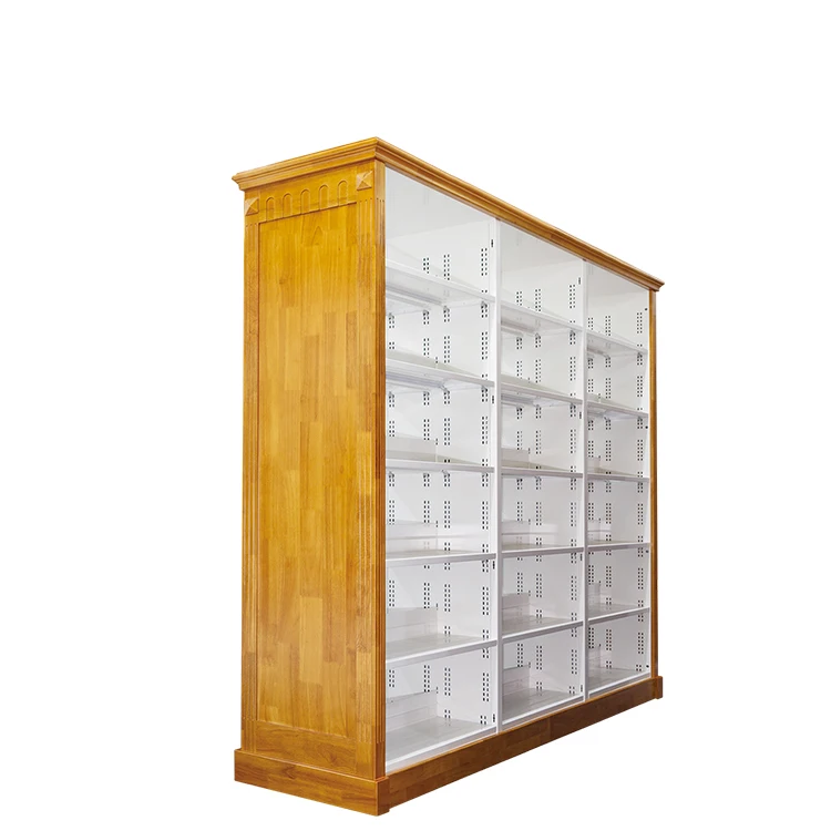 JINHU GROUP Factory Directly Wholesale steel wood  Book Shelf Large Library Book Shelves