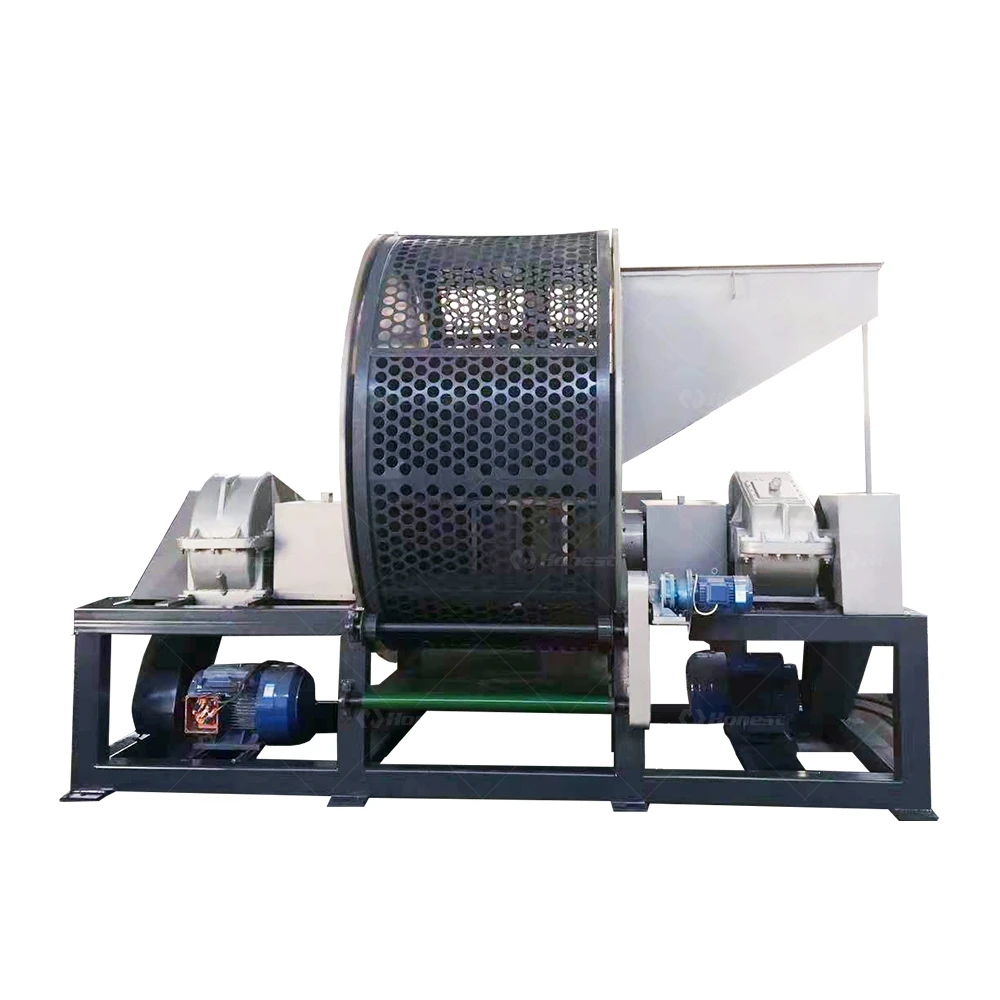 Wholesale Double Shaft Shredder Machine Tyre Rubber Recycling Crusher Whole Truck Tire Waste Radial Tire Shredder Machine