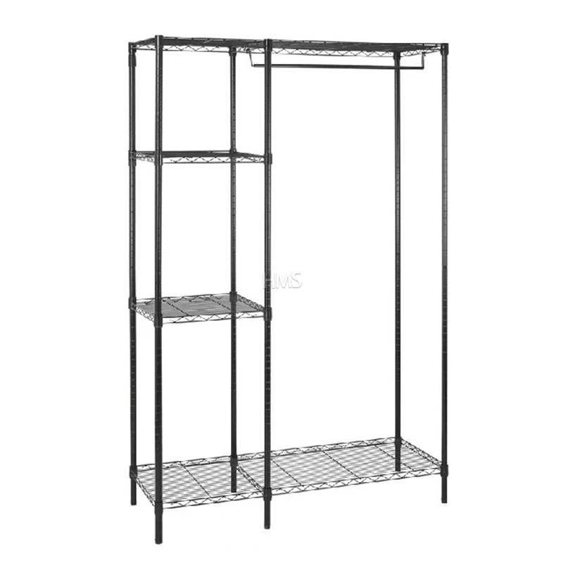 Home Decoration Epoxy Closet Wire Shelving Rolling Rack for Clothes