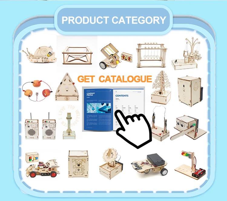 Custom development promotional drone learning ship model wooden project science experiment educational toys stem kit for kids