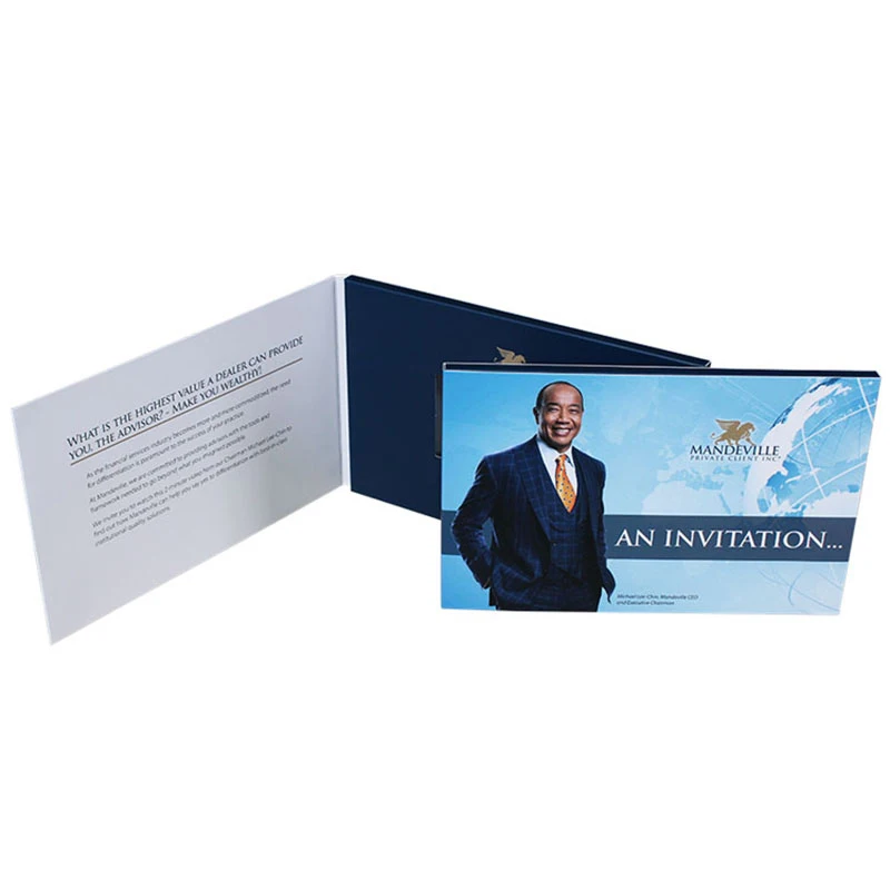 Custom 7 inch Lcd Screen Tft Video Greeting Card Advertisement Business LCD Card Video